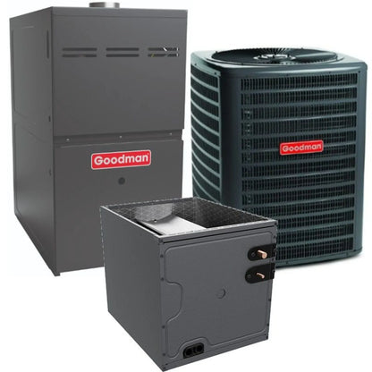 Goodman - 1.5 Ton/60,000 BTU 96% AFUE Gas Furnace and Air Conditioner System - Upflow - 14.5 SEER2 - R32 - CAPTA2422B3