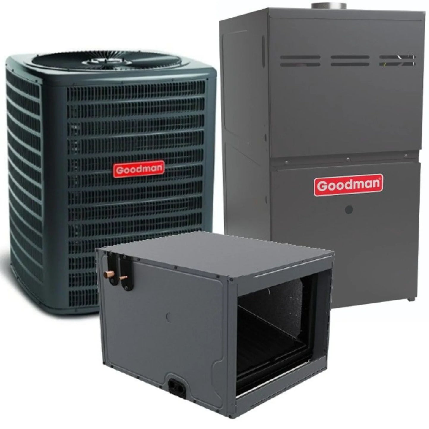 Goodman - 1.5 Ton/60,000 BTU 80% AFUE Gas Furnace and Air Conditioner System - Horizontal - 15.2 SEER2 - R32 - CHPTA2426B3