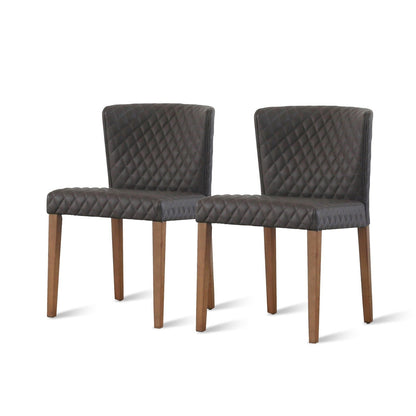 New Pacific Direct Albie Diamond Stitching PU Leather Chair, (Set of 2)  - 3900047-401