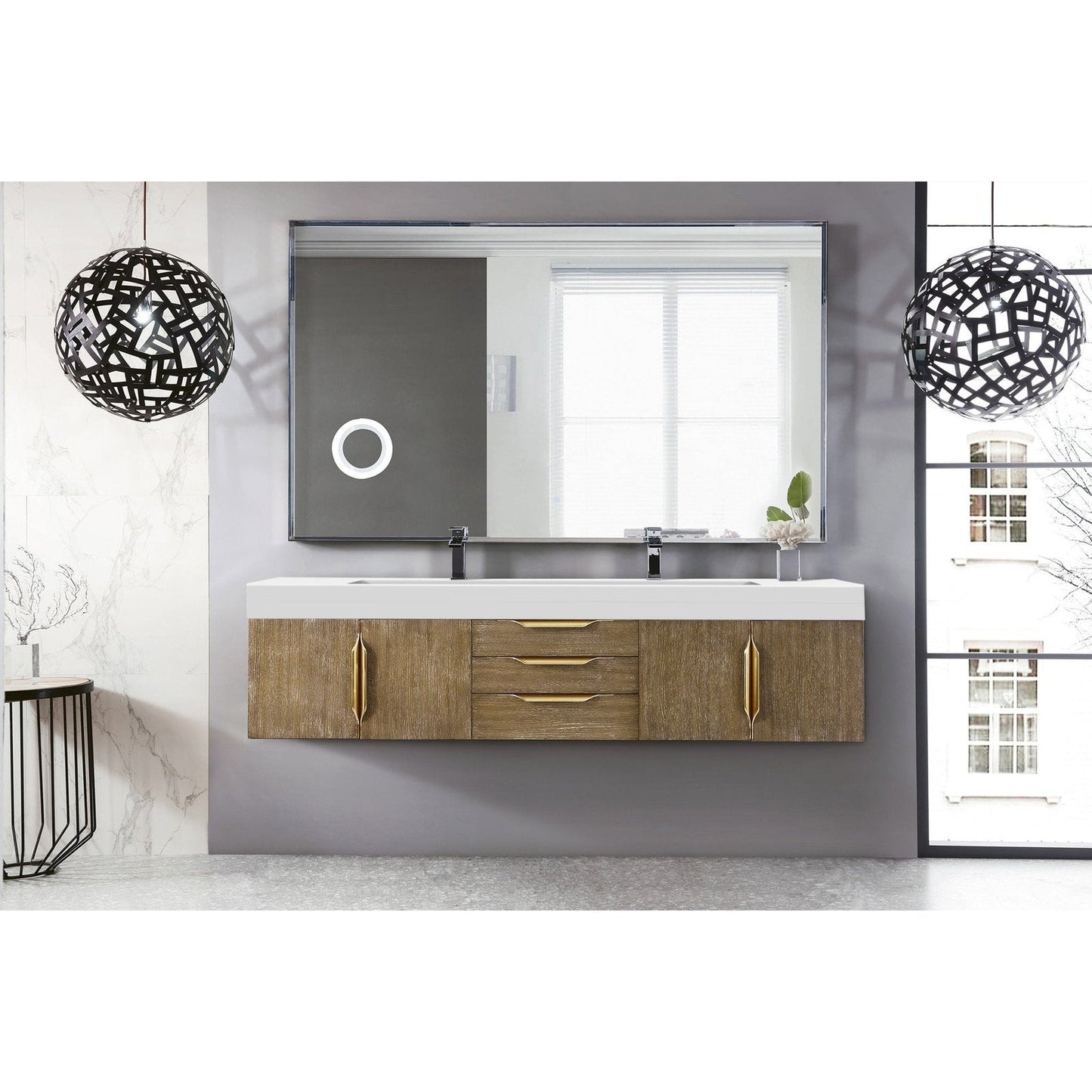 James Martin Vanities Mercer Island 72" Double Vanity - 389-V72D-AGR-G-DGG