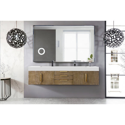 James Martin Vanities Mercer Island 72" Double Vanity - 389-V72D-AGR-G-DGG