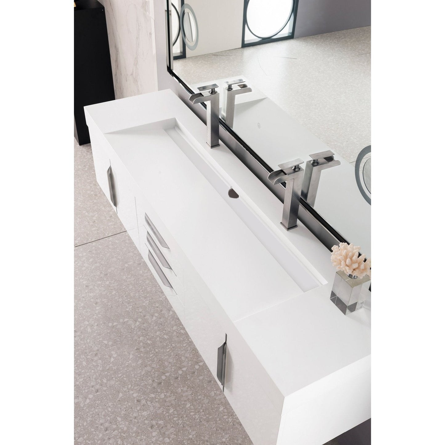 James Martin Vanities Mercer Island 72" Double Vanity - 389-V72D-AGR-G-DGG
