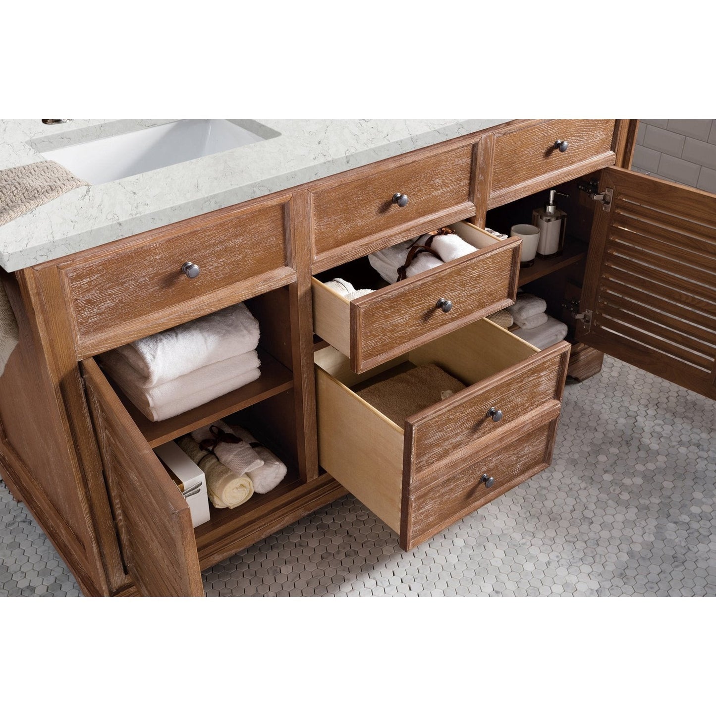 James Martin Vanities Savannah 60" Driftwood Double Vanity - 238-104-5611-3AF