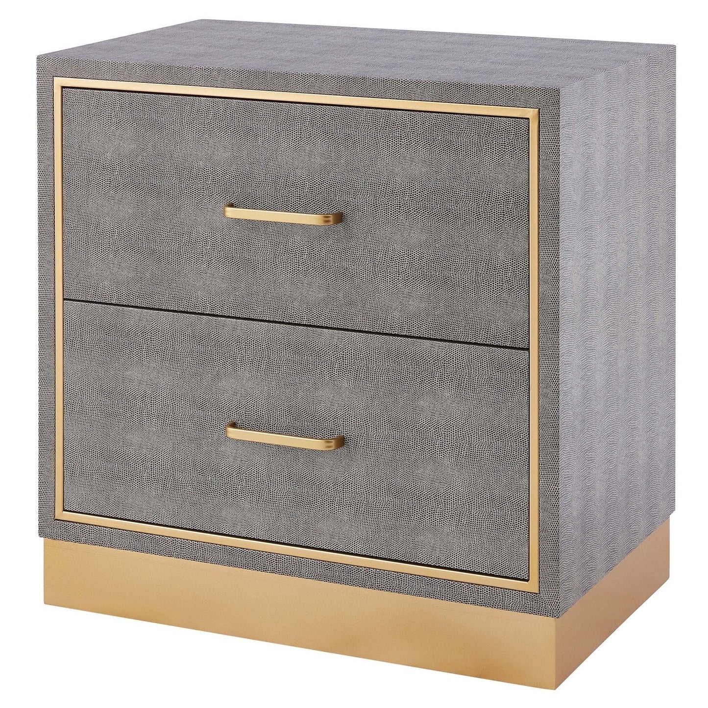 New Pacific Direct Edinburgh 2-Drawer Faux Shagreen End table -  1600049