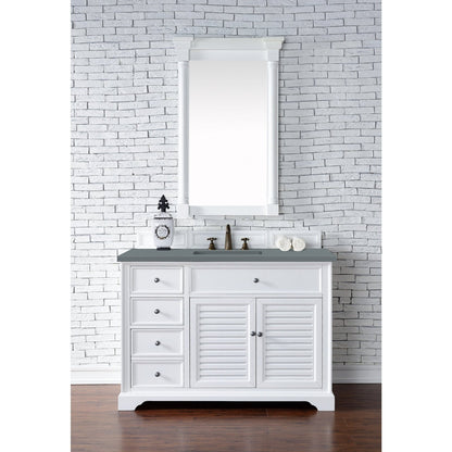 James Martin Vanities Savannah 48" Bright White Single Vanity - 238-104-V48-BW-3AF