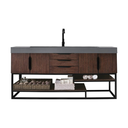 James Martin Vanities Columbia 72" Single Vanity - 388-V72S-AGR-MB-DGG