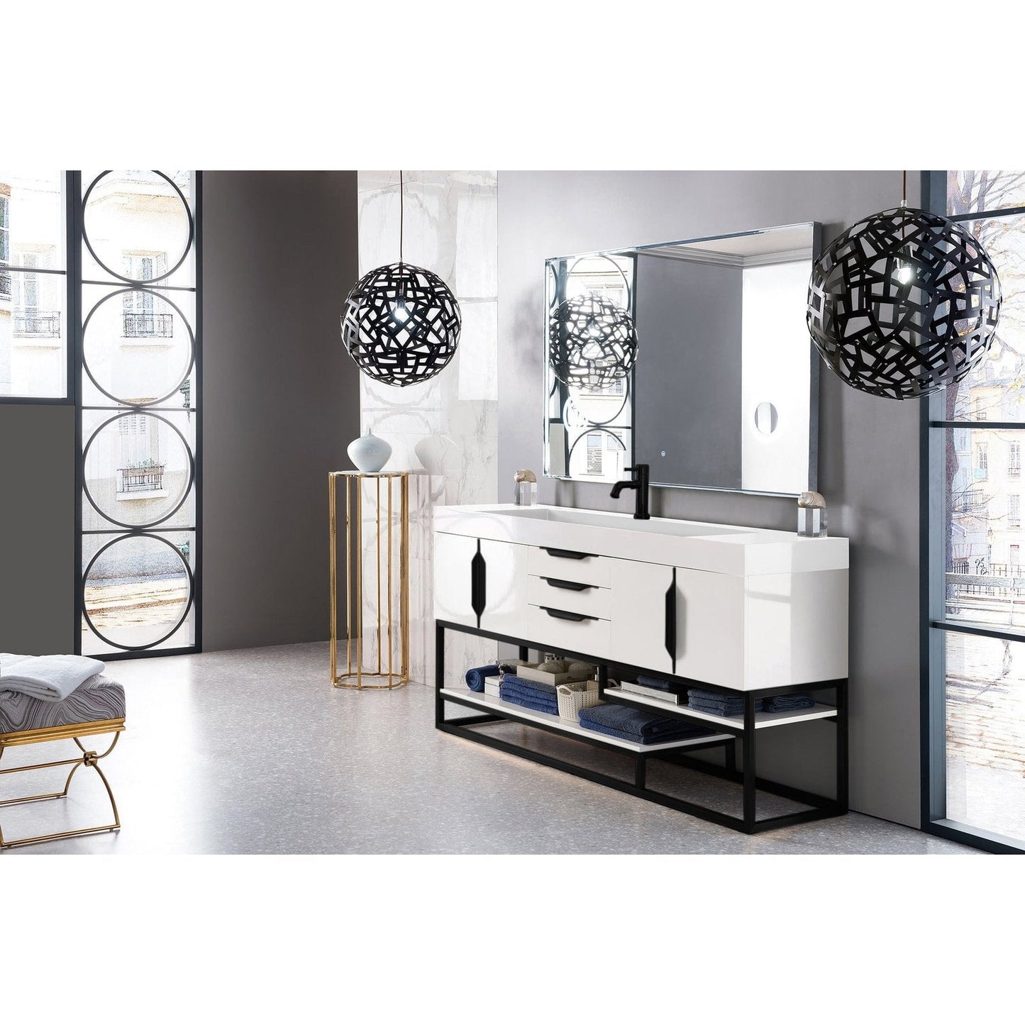 James Martin Vanities Columbia 72" Single Vanity - 388-V72S-AGR-MB-DGG