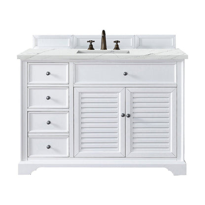 James Martin Vanities Savannah 48" Bright White Single Vanity - 238-104-V48-BW-3AF