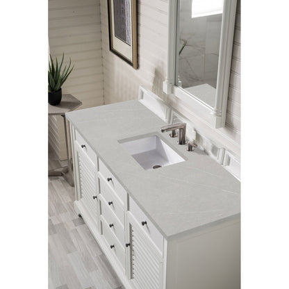 James Martin Vanities Savannah 60" Bright White Single Vanity - 238-104-V60S-BW-3AF