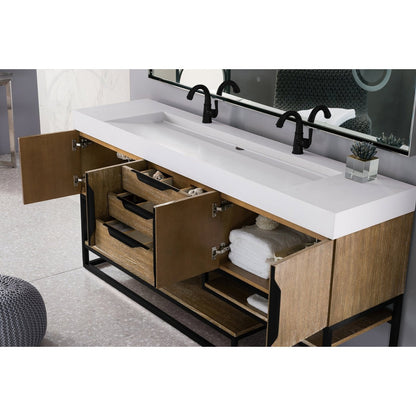 James Martin Vanities Columbia 72" Double Vanity - 388-V72D-AGR-MB-DGG