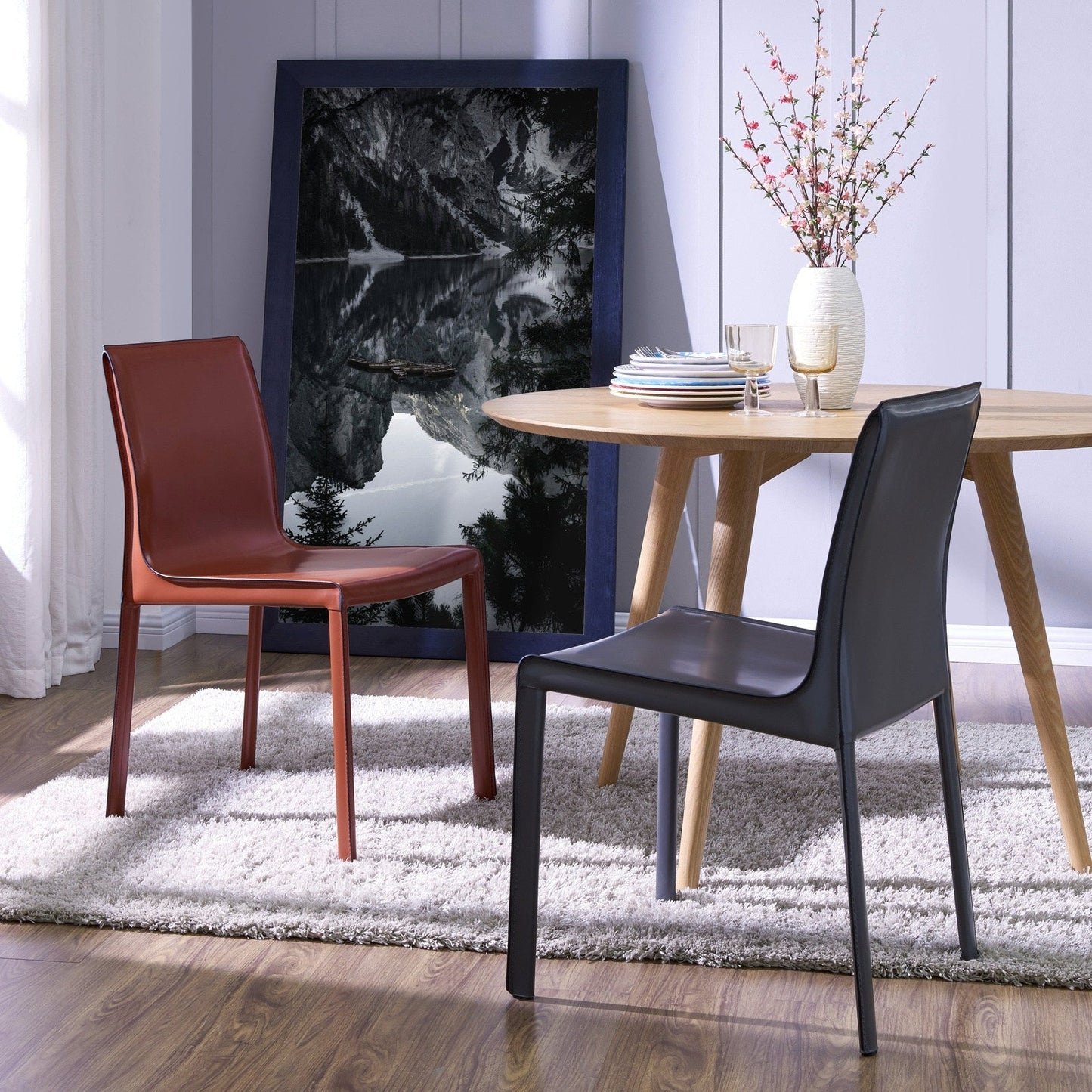 New Pacific Direct Gervin Recycled Leather Chair, (Set of 2)  - 448233R-49