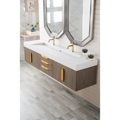 James Martin Vanities Mercer Island 72" Double Vanity - 389-V72D-AGR-G-DGG